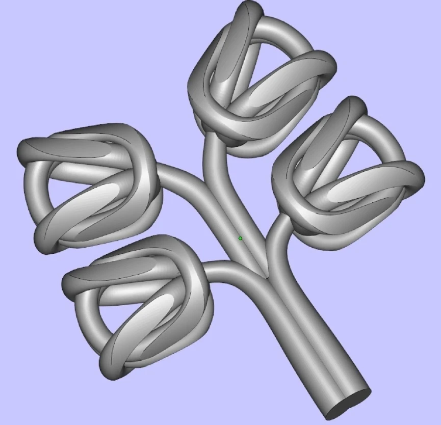 CAD layout of Byzantine chain components on branching supports