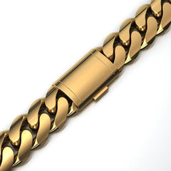 12mm Gold Cuban Bracelet