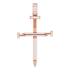 Nail 3/4 Diamond Cross Pendant (2.0")