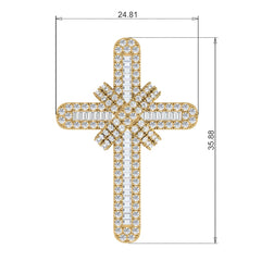 Baguette Cross Pendant (1.5")