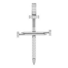 Nail 3/4 Diamond Cross Pendant (2.0")