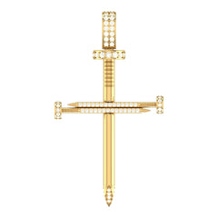 Nail 1/2 Diamond Cross Pendant (2.0")