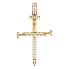 Nail 3/4 Diamond Cross Pendant (2.0")