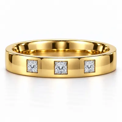 Albemarle Three Princess Wedding Band