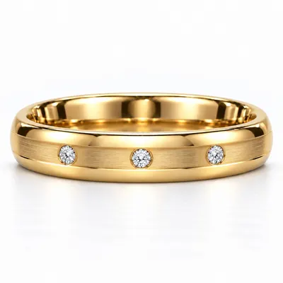Onslow Grooved Diamond Wedding Band
