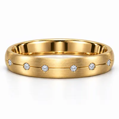 Wigmore Brushed Diamond Wedding Band