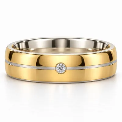 Blenheim Two-Tone Diamond Wedding Band