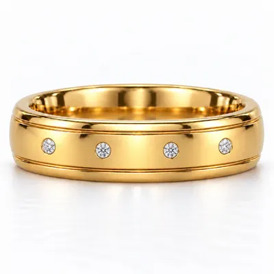 Holborn Track Edge Wedding Band