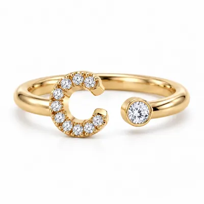 Mayfair Initial Ring - C