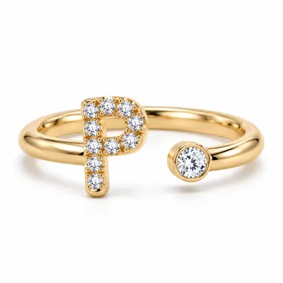 Mayfair Initial Ring - P