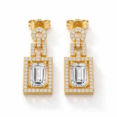 The Rothwell Diamond Geometric Drop Earrings
