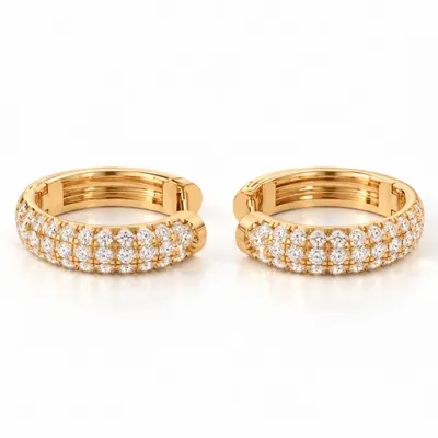 The Addison Diamond Huggie Earrings