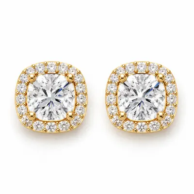Ottavia Cushion Halo Stud Earrings