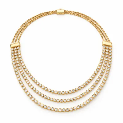Mireille Three Row Illusion Necklace