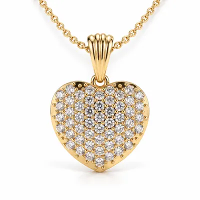 Ennismore Pavé Puff Heart Pendant