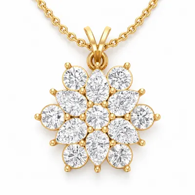Wapping Flower Cluster Pendant
