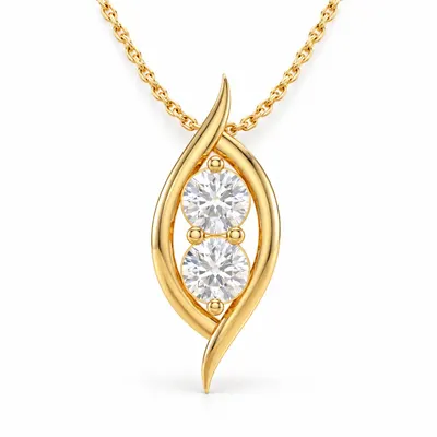 Westbourne Two-Stone Leaf Pendant