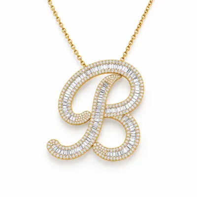 Letter B - Baguette Pendant