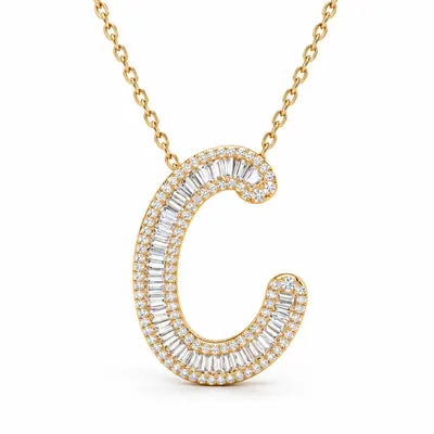 Letter C - Baguette Pendant
