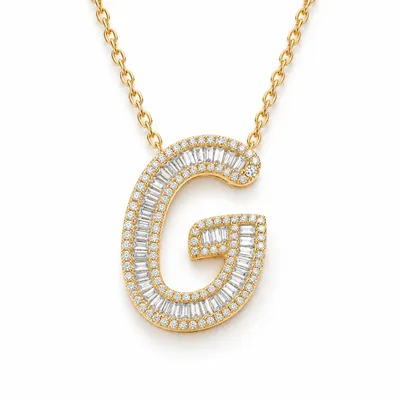 Letter G - Baguette Pendant