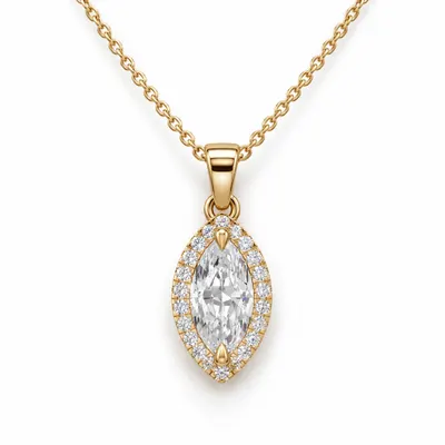 Isolde Marquise Halo Pendant
