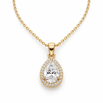 Liora Pear Halo Pendant