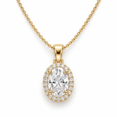 Nerina Oval Halo Pendant