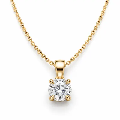 Oculus Round Brilliant Claw Set Pendant