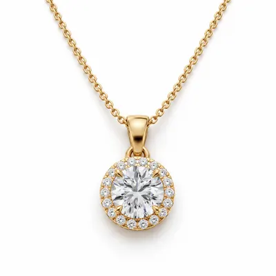 Thalia Round Halo Pendant