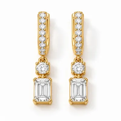 The Selwood Diamond Baguette Drop Earrings