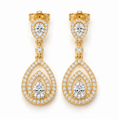 The Sinclair Pear Diamond Teardrop Earrings