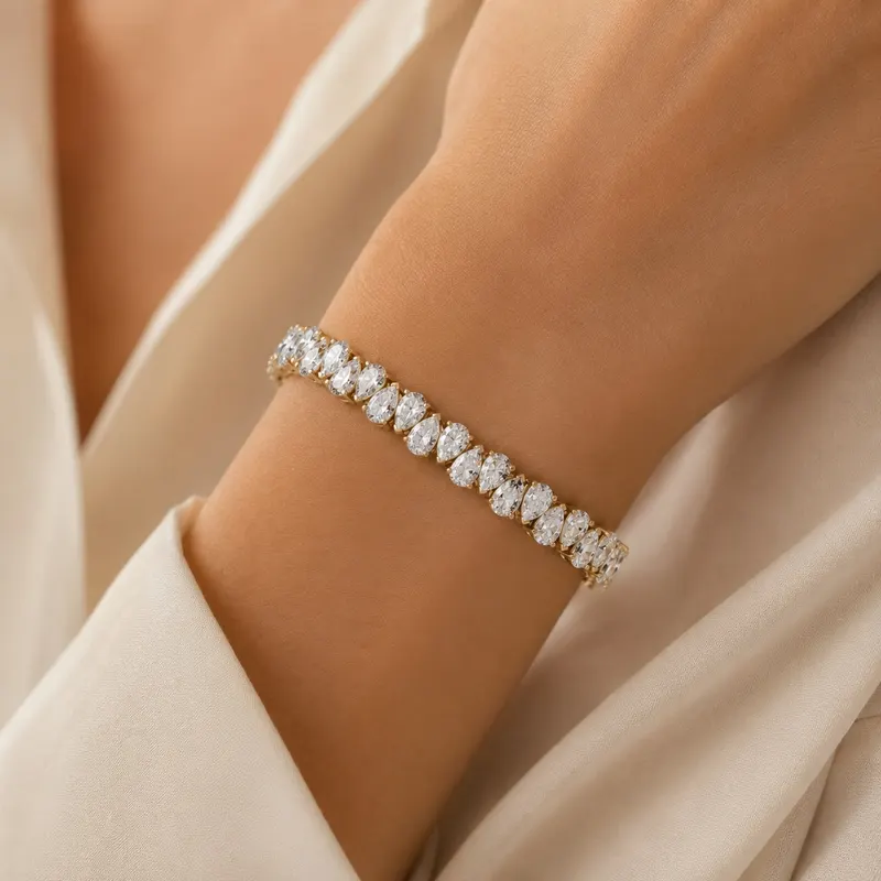 Alternating Pear Tennis Bracelet (60 Pointers)