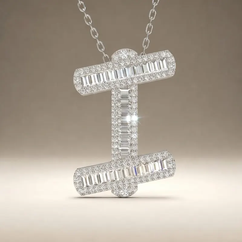Letter I - Baguette Pendant