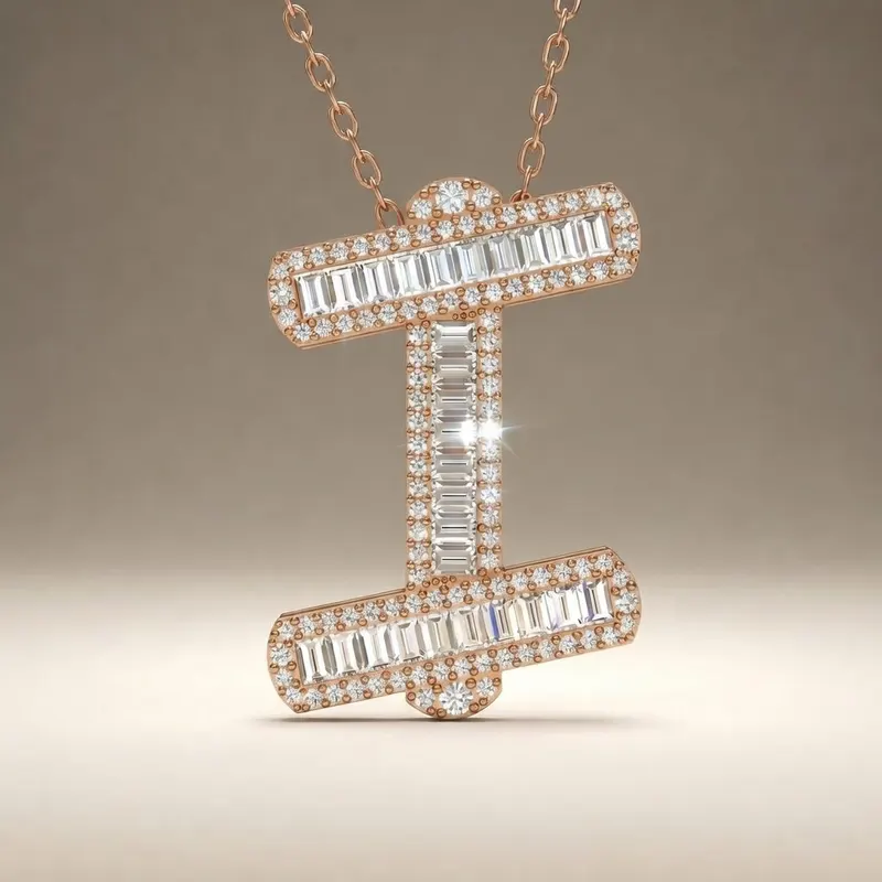 Letter I - Baguette Pendant
