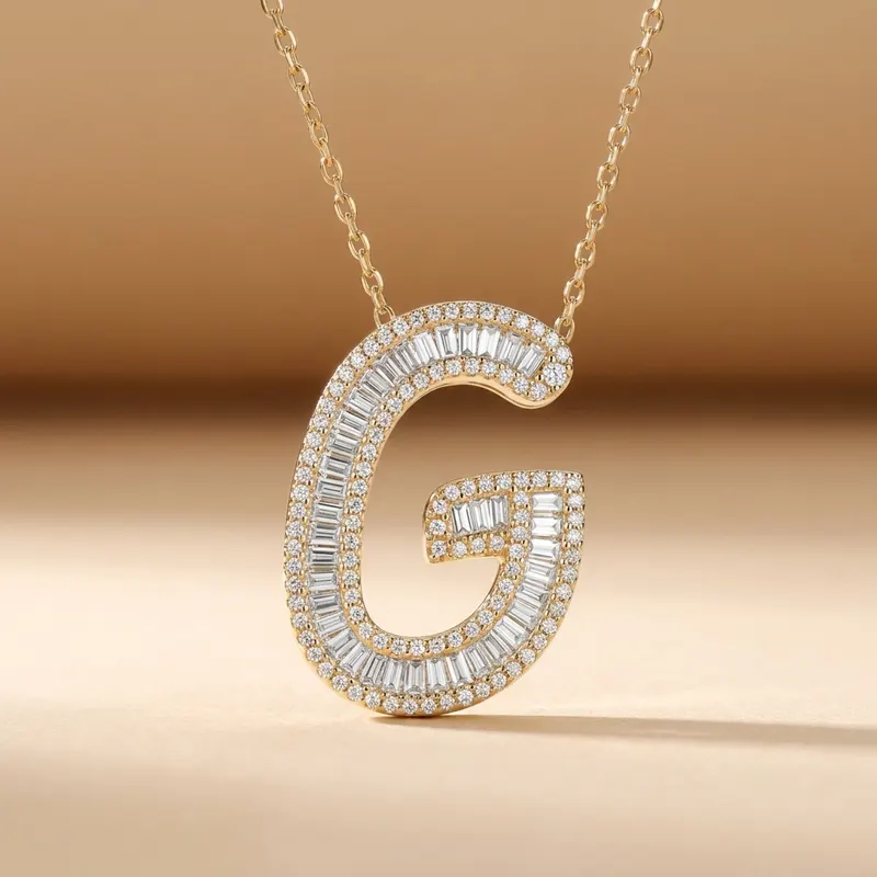 Letter G - Baguette Pendant