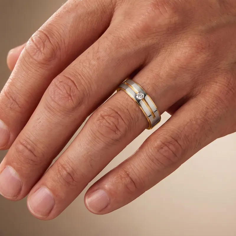 Blenheim Two-Tone Diamond Wedding Band