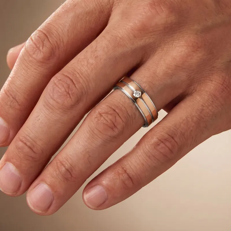 Blenheim Two-Tone Diamond Wedding Band