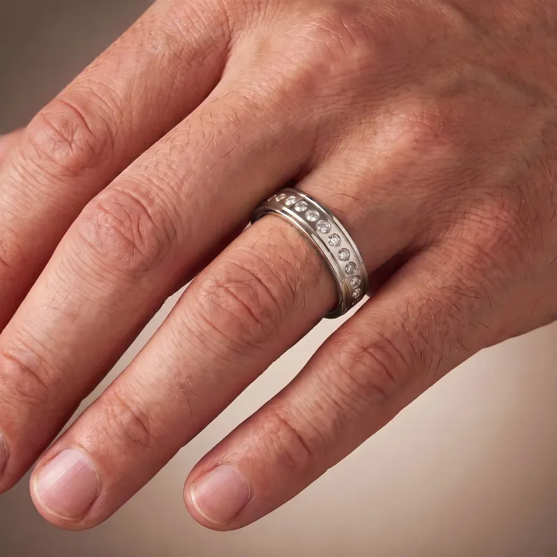 Lyall Sixteen Stone Wedding Band