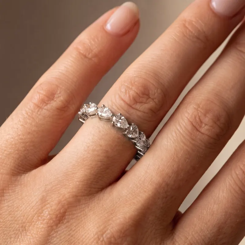Clivedon Pear and Heart Eternity Ring