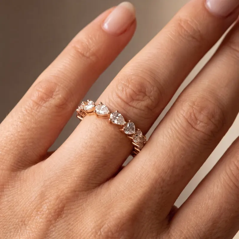 Clivedon Pear and Heart Eternity Ring