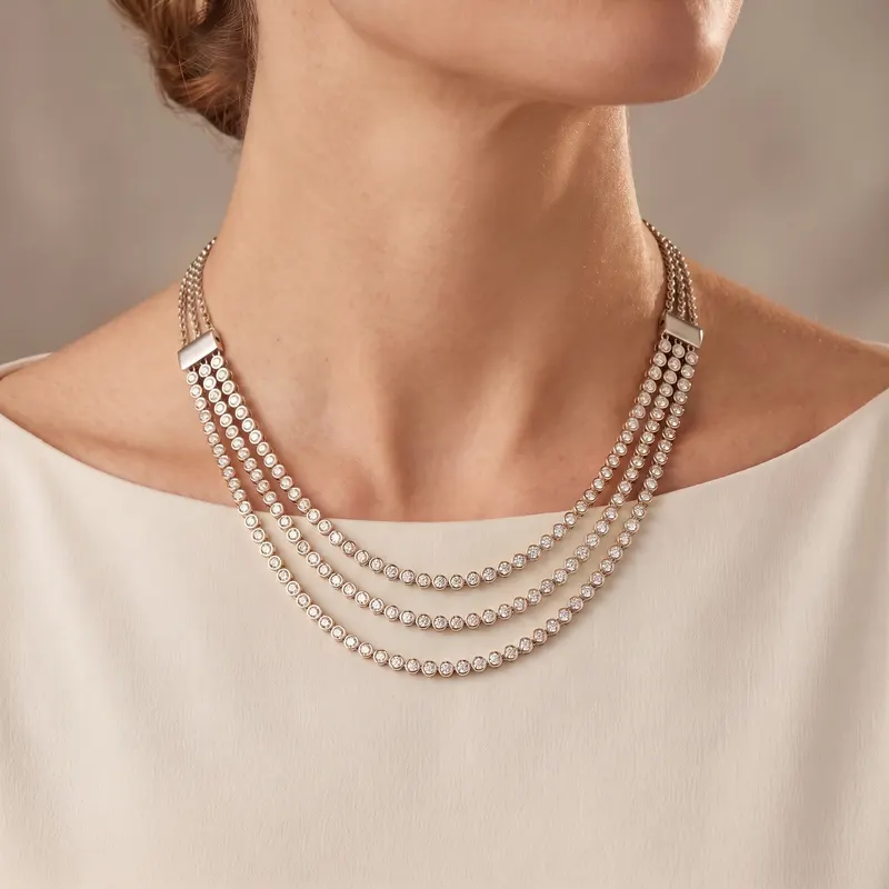 Mireille Three Row Illusion Necklace