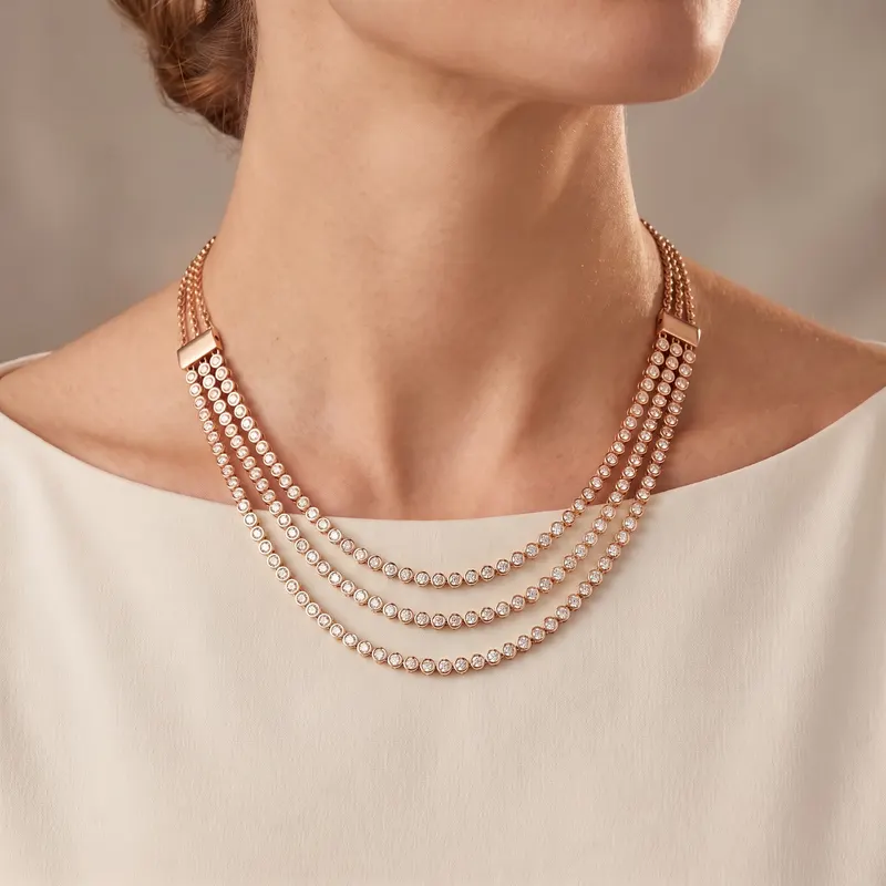 Mireille Three Row Illusion Necklace