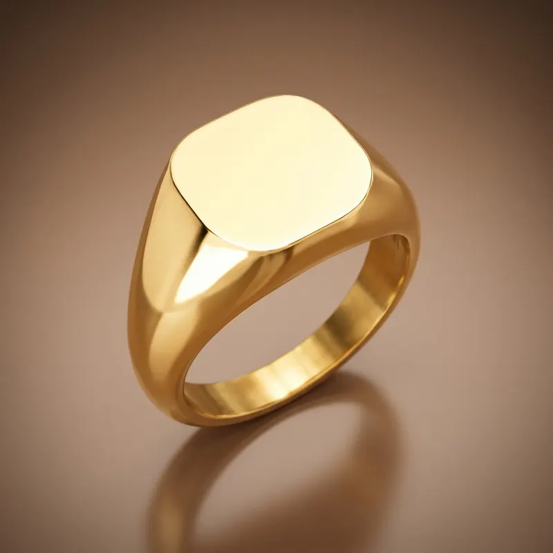 Rounded Square Signet Ring (Solid)