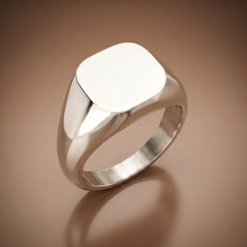 Rounded Square Signet Ring (Solid)