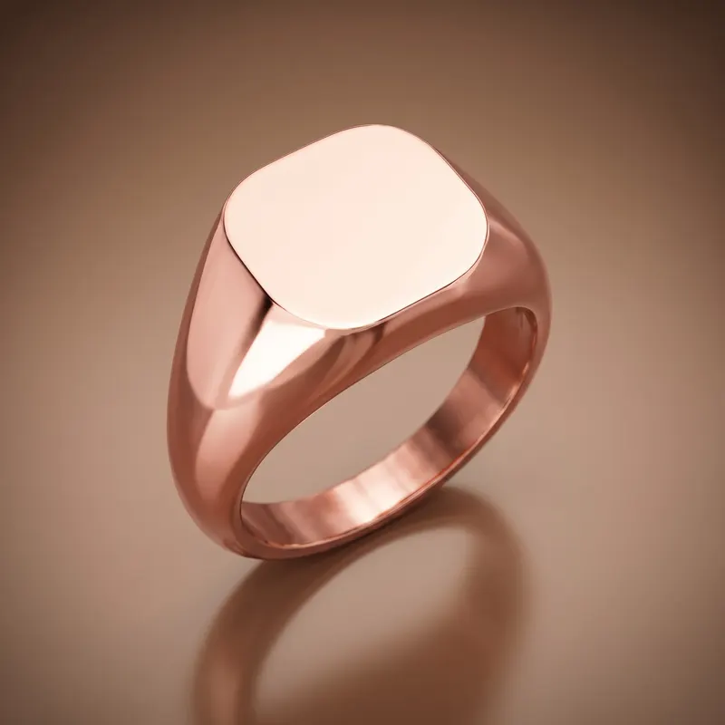 Rounded Square Signet Ring (Solid)