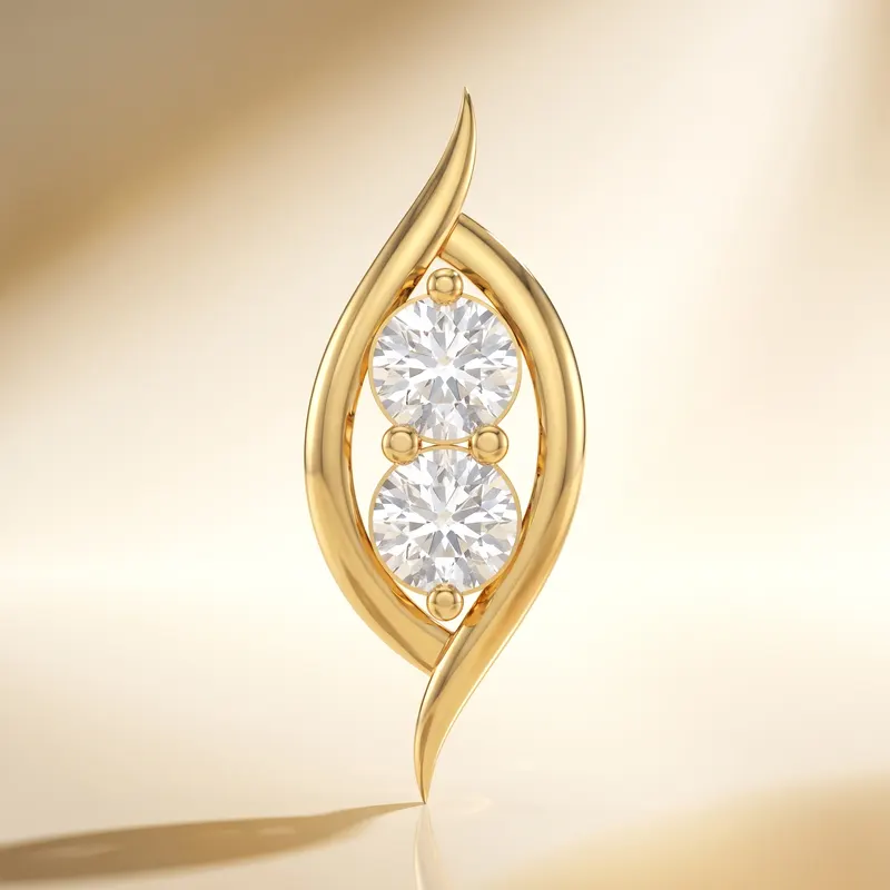 Westbourne Two-Stone Leaf Pendant