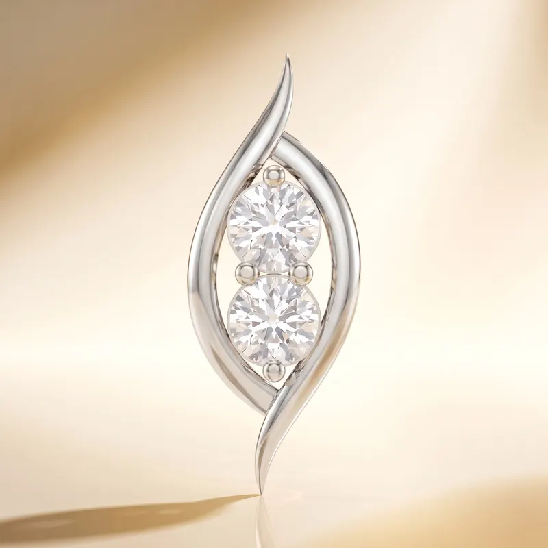 Westbourne Two-Stone Leaf Pendant