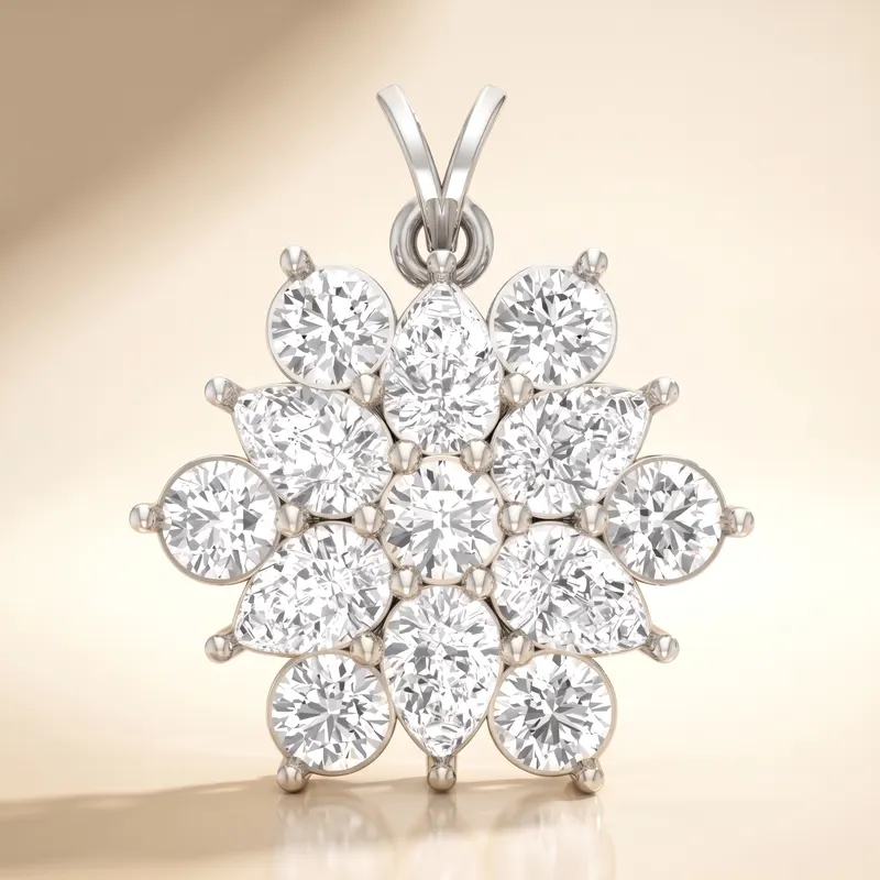 Wapping Flower Cluster Pendant