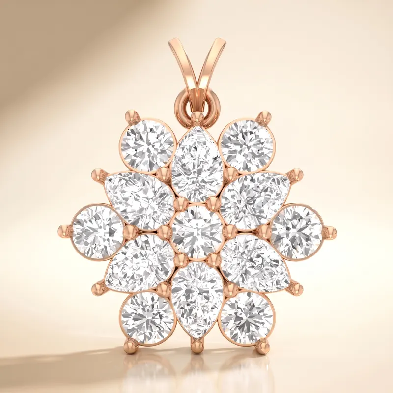 Wapping Flower Cluster Pendant