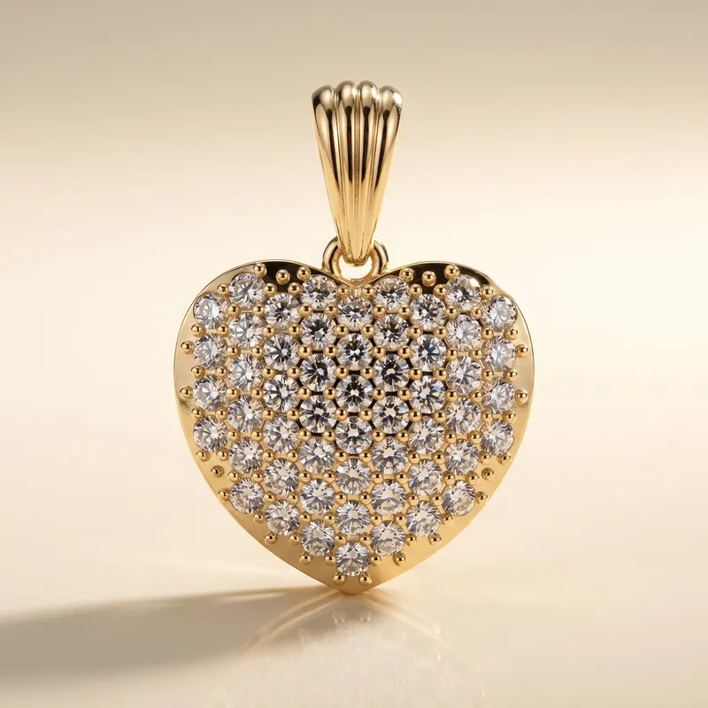 Ennismore Pavé Puff Heart Pendant